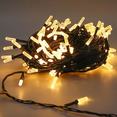 гирлянда MAXIJOY 7,9м 100LED теплый белый свет зеленый провод