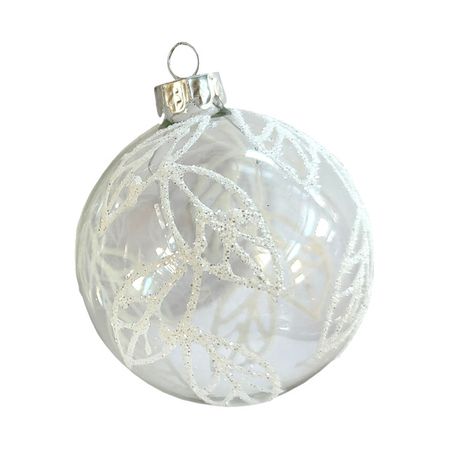 шар MAXIJOY Листья 80мм стекло прозрачный