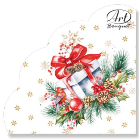 салфетки BOUQUET Rondo Подарок на Новый год 3-слойные 32см 12шт круглые