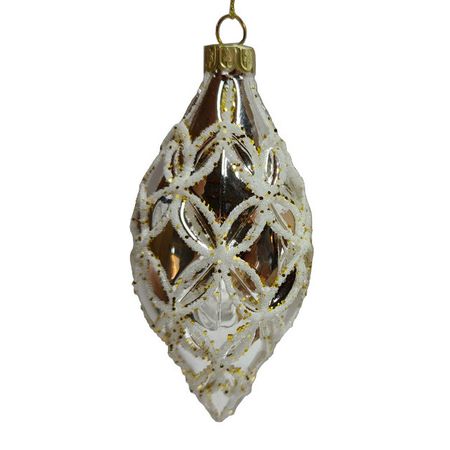 подвеска MAXIJOY Орнамент 13см стекло серебряный