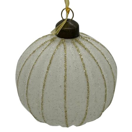 шар MAXIJOY Золотые полосы 80мм стекло белый