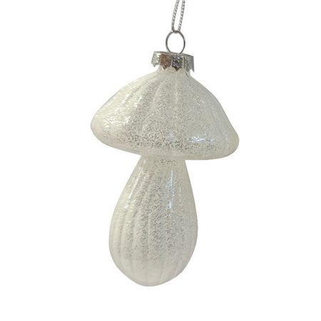 подвеска MAXIJOY Грибочек 8см стекло белый