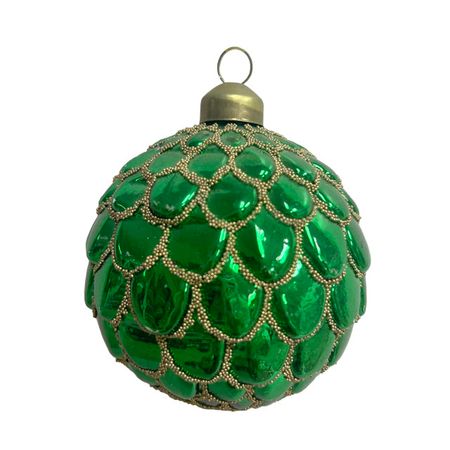 шар MAXIJOY Рельефы 80мм стекло зеленый