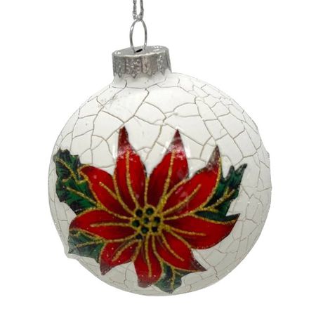 шар MAXIJOY Красный цветок 8 см стекло белый