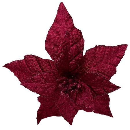 растение искусственное MAXIJOY Пуансеттия 20см бургунди