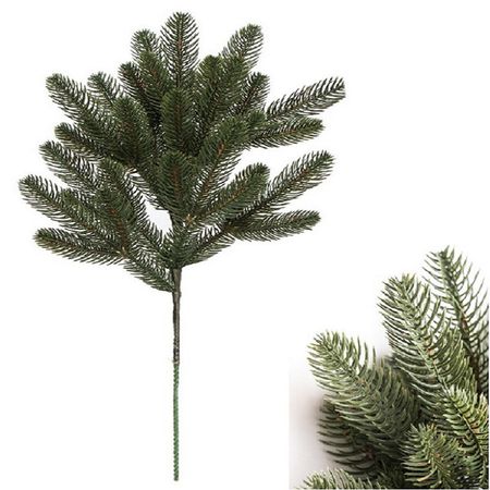 ветка новогодняя 55см пушистая без декора зеленый