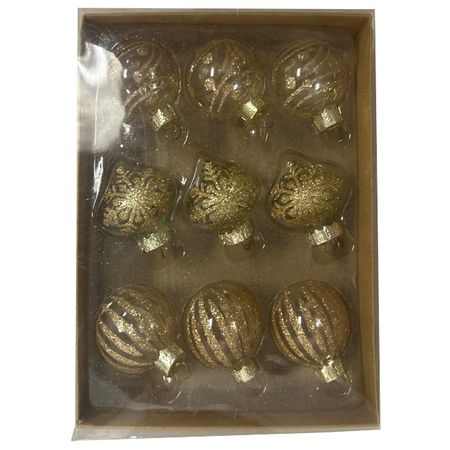 набор подвесок MAXIJOY Золотой микс 9шт 3,5/4см стекло