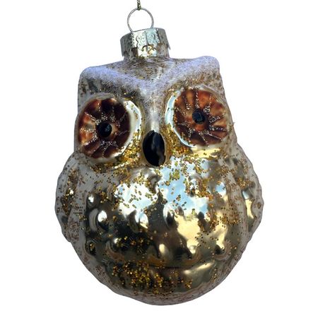 подвеска MAXIJOY Сова 10см стекло золотой