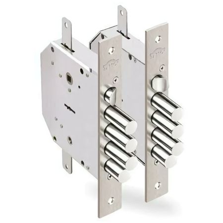 замок врезной ЭЛЬБОР Гранит 1.06.43 /24378/ правый сувальдный с тягами 3 ригеля задвижка защелка