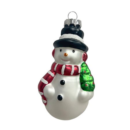 подвеска MAXIJOY Снеговик 11,1см стекло белый