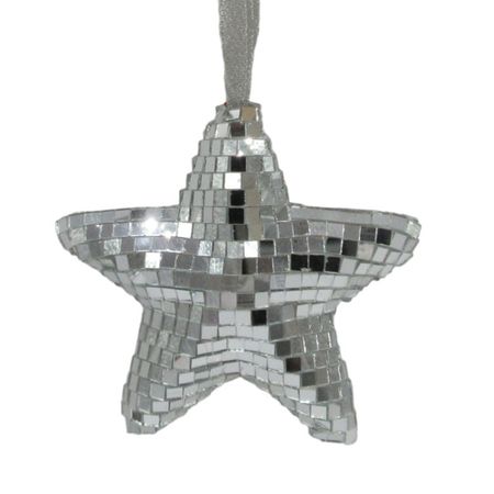 подвеска MAXIJOY Звезда 12см стекло, пластик серебряная