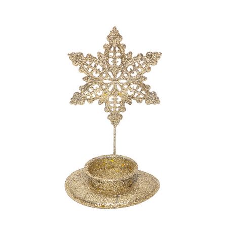 подсвечник MAXIJOY Снежинка 8х13см металл