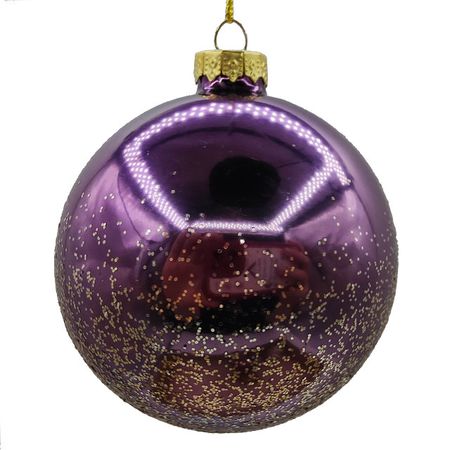 шар MAXIJOY Блестящая россыпь 80мм стекло фиолетовый