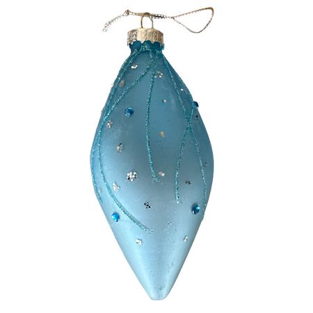 подвеска MAXIJOY Стразы и линии 13см стекло голубой стразы рисинки на подвесе 180 шт 8 мм молочные