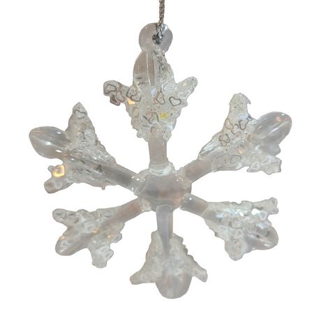 подвеска MAXIJOY Снежинка 9см стекло прозрачный