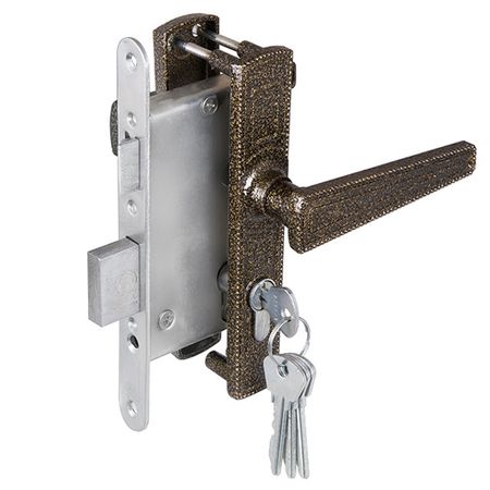 ручка дверная с замком ЗЕНИТ ЗВ4-3.01 55мм цилиндровый бронза