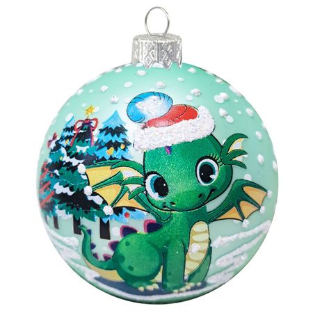 шар 65мм Символ года Дракоша Евгений стекло