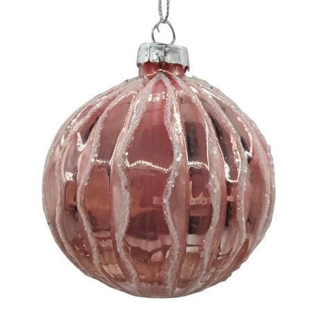 шар MAXIJOY Волны 80мм стекло розовый