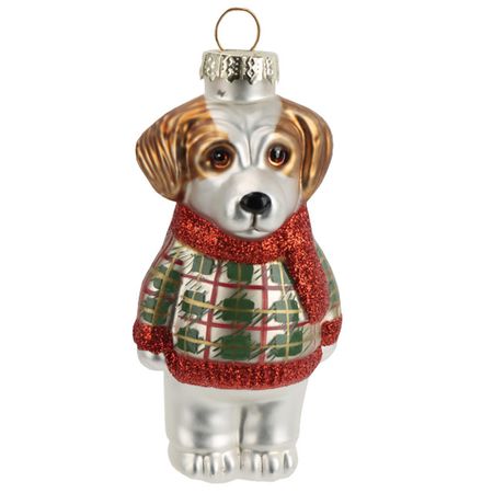 подвеска MAXIJOY Собачка в свитере 9,8см стекло мультиколор
