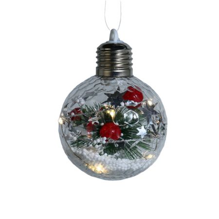 шар MAXIJOY Ягодки с подсветкой 8х8см 5 LED-ламп ПЭТ