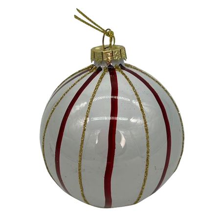 шар MAXIJOY Полосы 80мм стекло белый