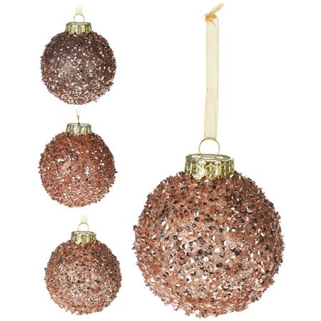 шар 80мм Декоративный пластик бежевый в асс-те