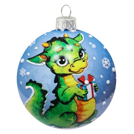 шар 65мм Символ года Дракоша стекло дракоша тоша изучаем цифры