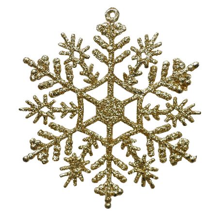 набор подвесок MAXIJOY Снежинки 3шт 9,5см золотая пластик