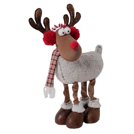 фигура новогодняя MAXIJOY Олень 30х14х46см полиэстер, дерево