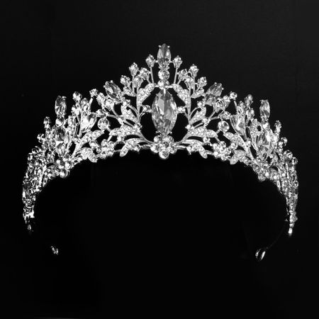тиара MAXIJOY с камнями 15,3х6,6см серебряная