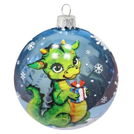 шар 80мм Символ года Дракоша 1 стекло дракоша тоша изучаем цифры