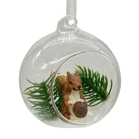 подвеска MAXIJOY Белочка 10см стекло мультиколор