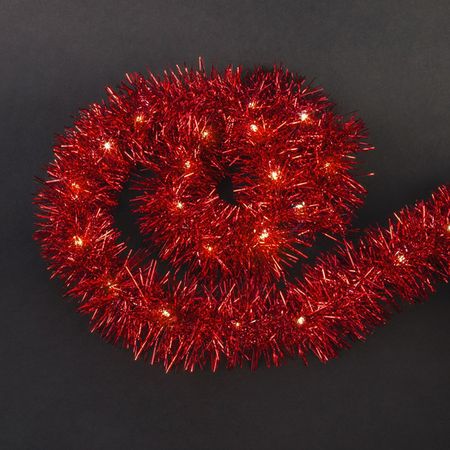 гирлянда NAVIGATOR мишура красная 1м 22 LED теплый белый свет