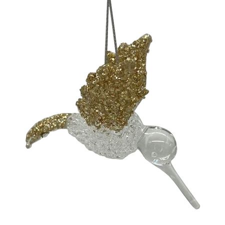 подвеска MAXIJOY Колибри с золотыми крыльями 8см стекло прозрачный оле кай вернись колибри