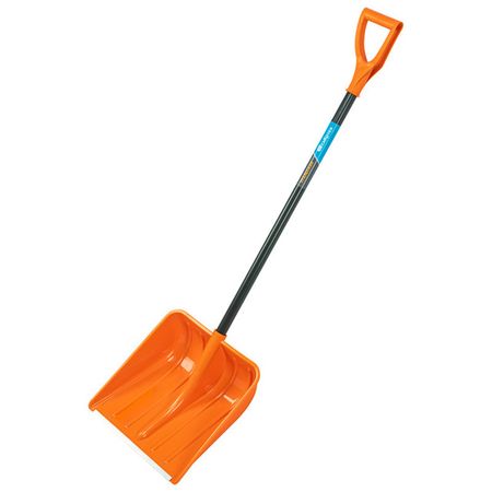 лопата для снега пластиковая Сибртех 40х40,5х138 см стальной черенок усиленная