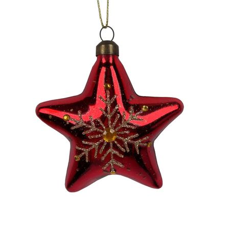 подвеска MAXIJOY Звезда 9см стекло красный