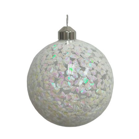 шар MAXIJOY Блестящий 100мм стекло белый