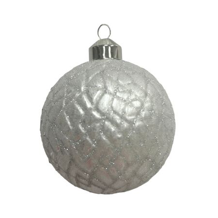 шар MAXIJOY Извилистые линии 80мм стекло серебряный