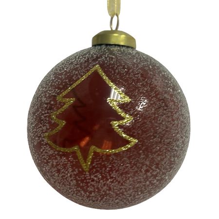 шар MAXIJOY Елочка 80мм стекло коричневый