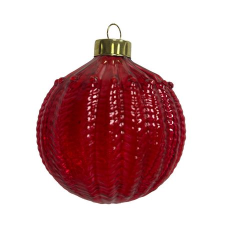 шар MAXIJOY Ребристый 80мм стекло красный