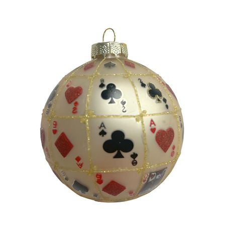 шар MAXIJOY Игральные карты 80мм стекло золотой