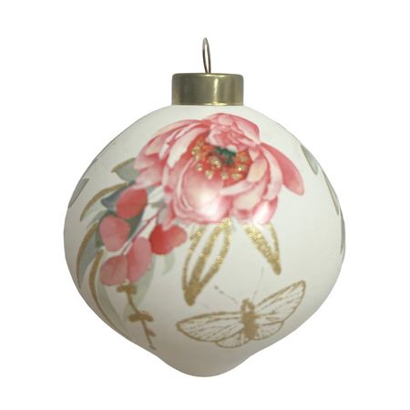 шар MAXIJOY Роза и бабочка 80мм стекло белый палитра бабочка 8ячеек белая гамма