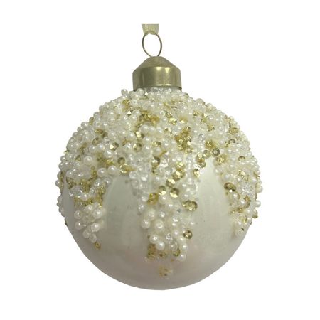 шар MAXIJOY Бусины 80мм стекло белый