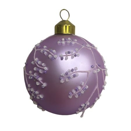 шар MAXIJOY Ветви сирени 80мм стекло сиреневый