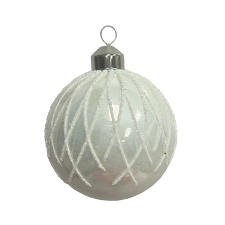 шар MAXIJOY Линии 80мм стекло белый