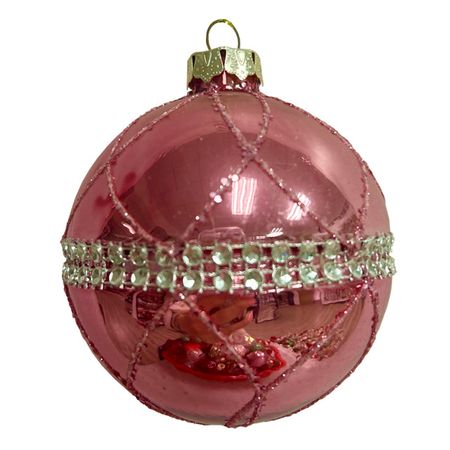 шар MAXIJOY Стразы 80мм стекло розовый