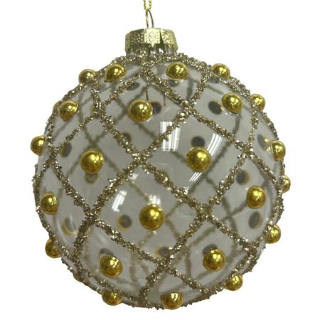 шар MAXIJOY Золотые стразы 104мм стекло прозрачный