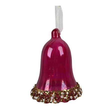 подвеска MAXIJOY Колокольчик 8,5см стекло розовый