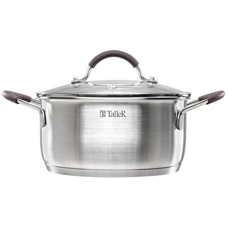 кастрюля TALLER Lira 2л 18см нерж.сталь стеклянная крышка индукция