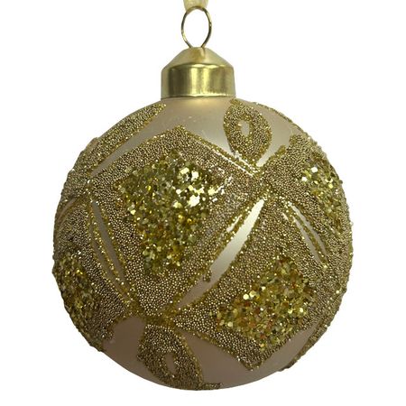 шар MAXIJOY Золотые фигуры 80мм стекло шампань